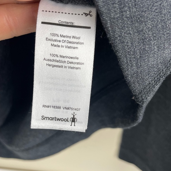 Smartwool Women's Classic Thermal Merino Base Layer 1/4 Zip Heathered Charcoal - Picture 5 of 6